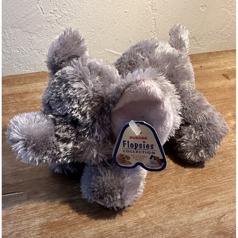 Aurora World Plush Elephant 7" Grey with Tusks Adorable Small Stuffed Animal EUC